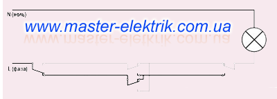 Схема подключения трёхклавишного проходного выключателя.